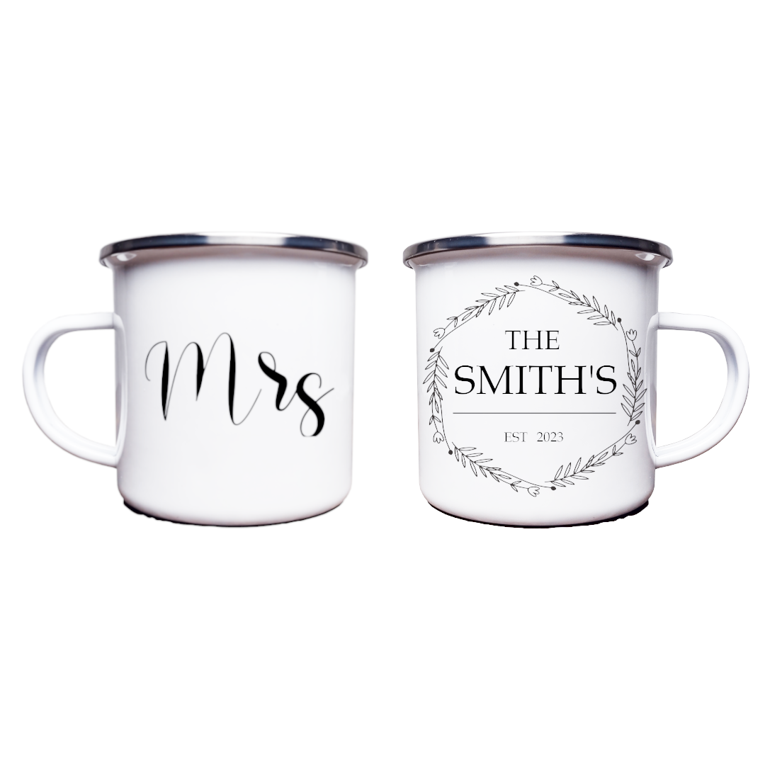 Personalized Mr. and Mrs. 12 oz. Camping Mug