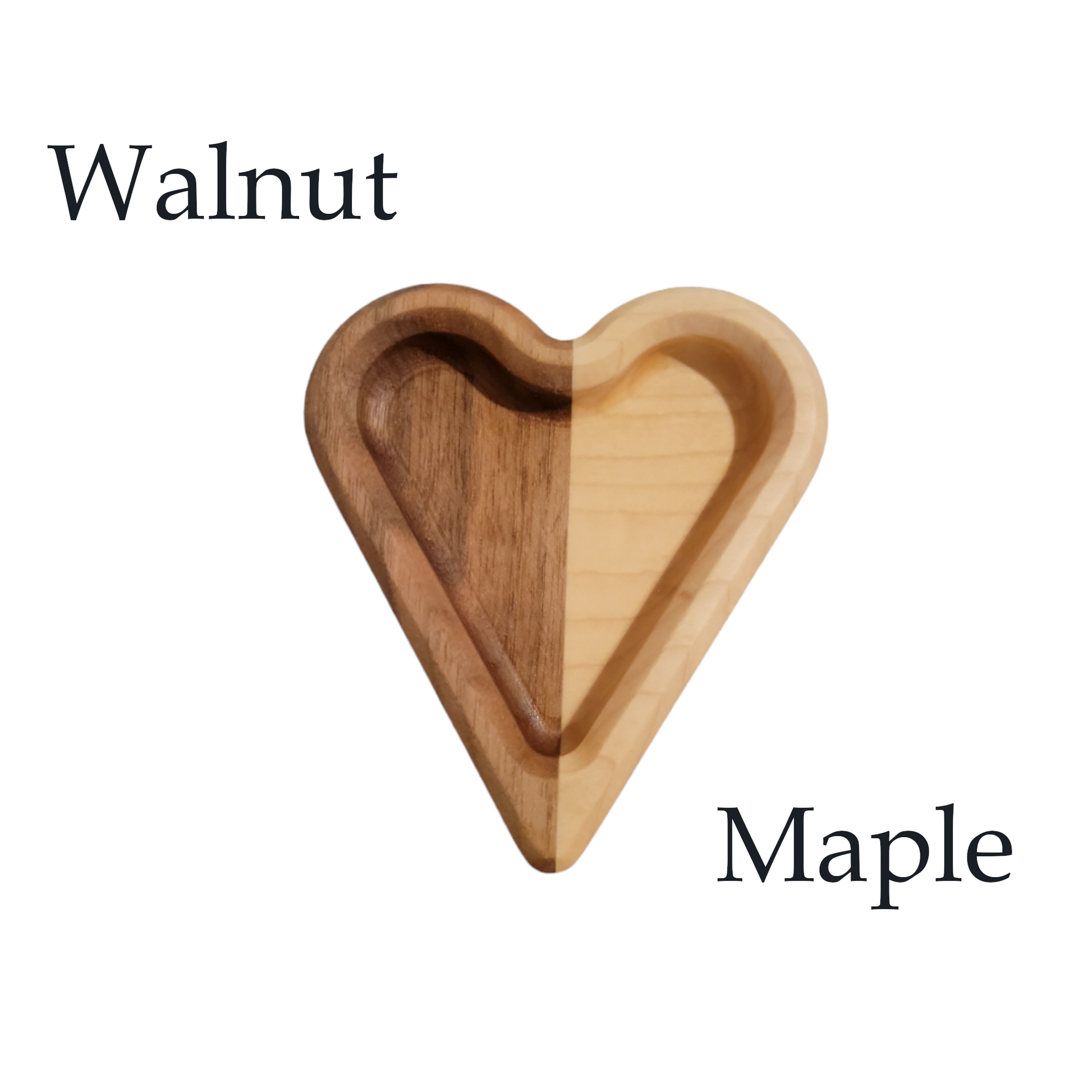 Two Hearts Ring Dish || Walnut and Maple