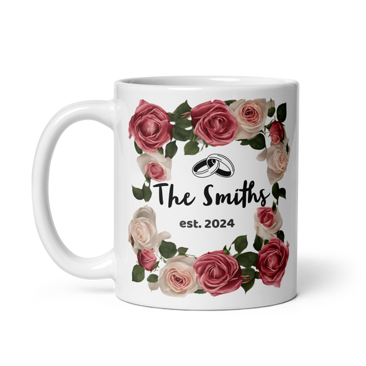 Wedding Mug with Name and Date - 11 oz. Ceramic Mug
