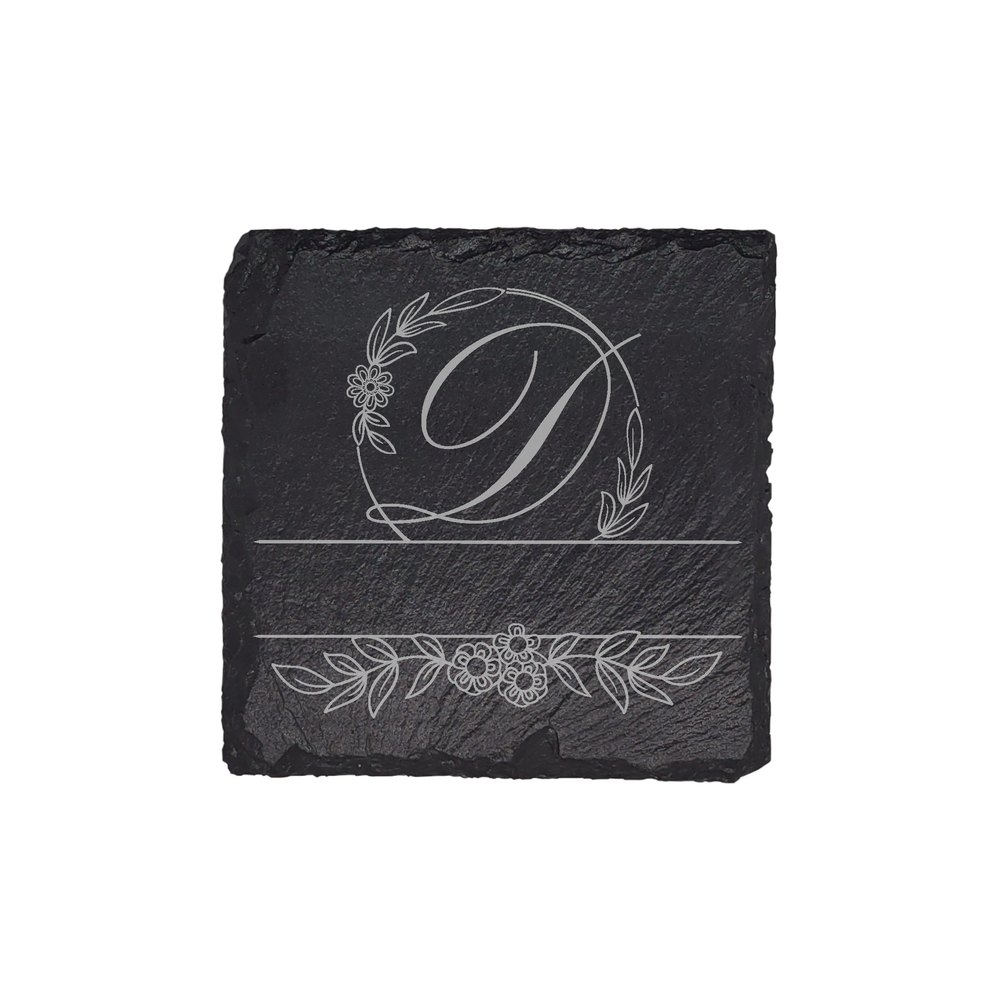 Personalized Monogram Slate Coaster (4 pcs.) D