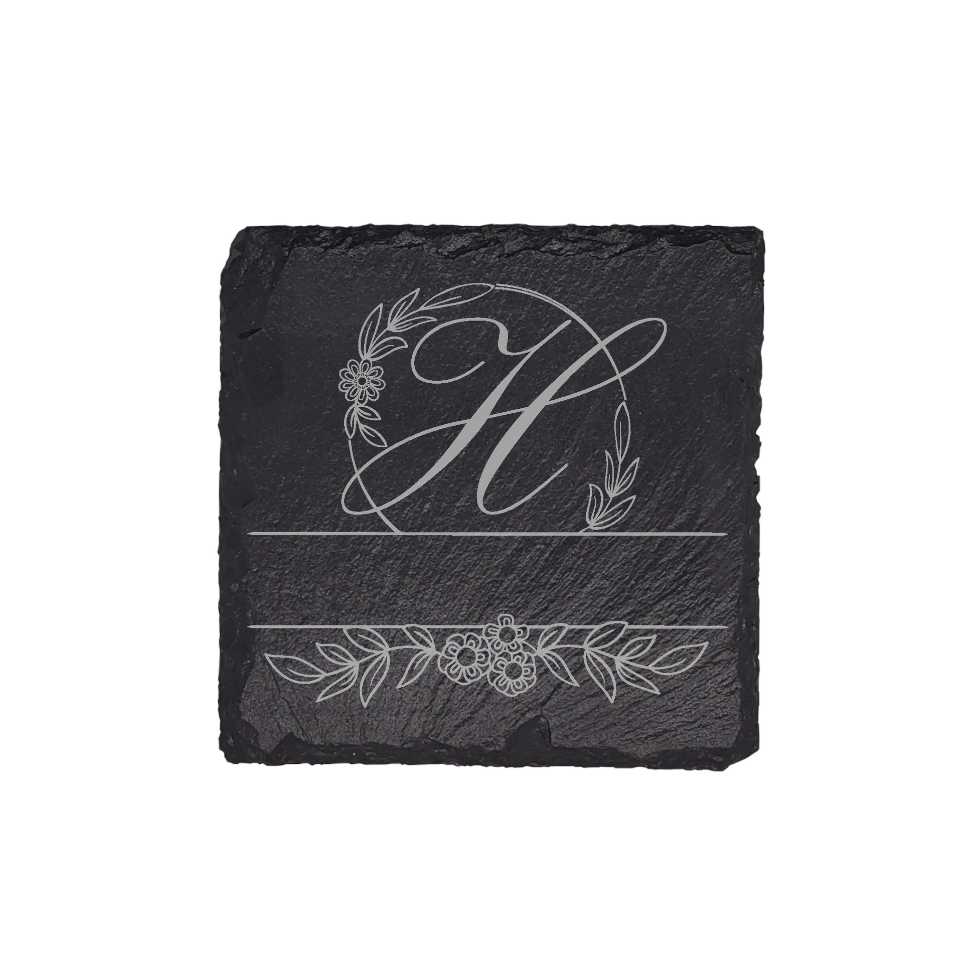 Personalized Monogram Slate Coaster (4 pcs.) H