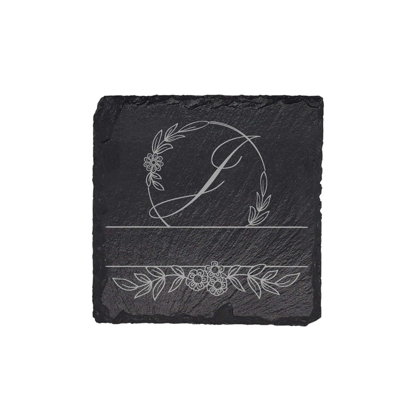 Personalized Monogram Slate Coaster (4 pcs.) J