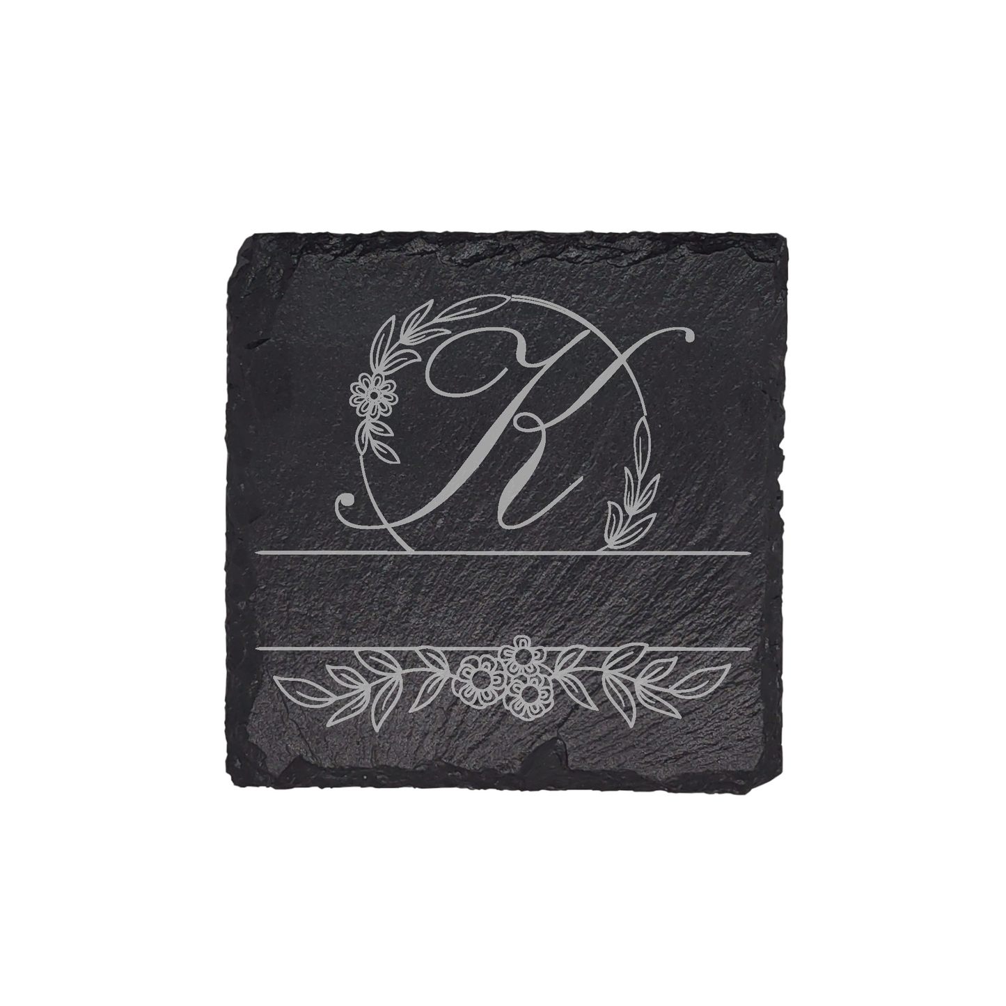 Personalized Monogram Slate Coaster (4 pcs.) K