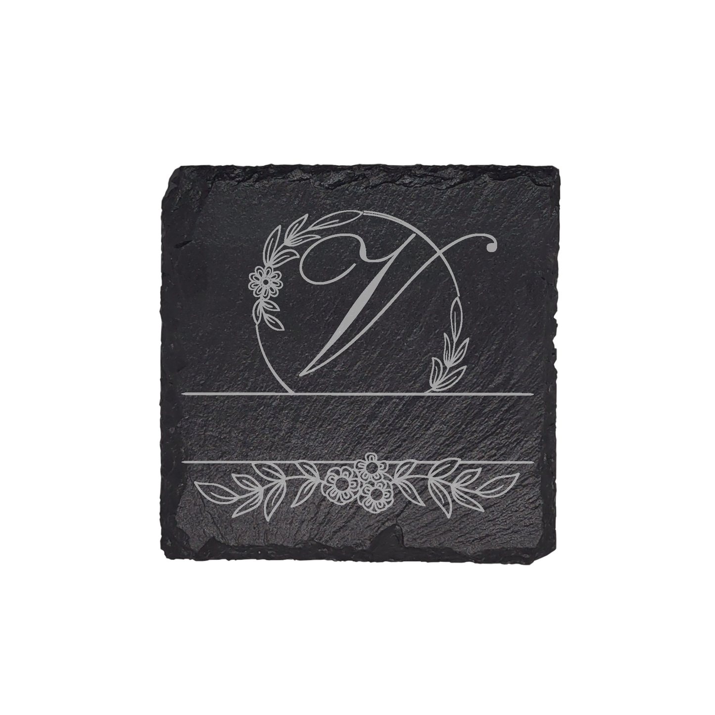 Personalized Monogram Slate Coaster (4 pcs.) V