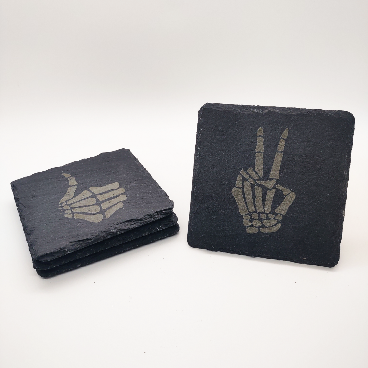 Skeleton Hands Slate Coasters (4 pcs.)