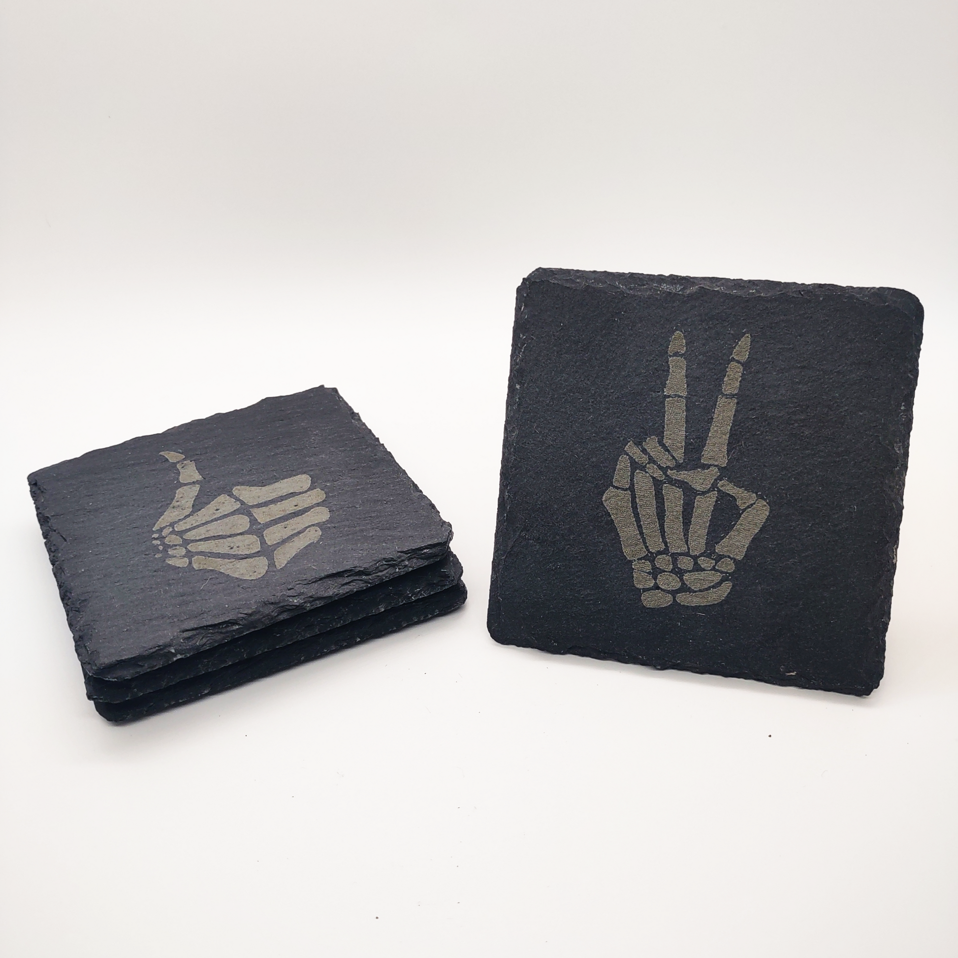 Skeleton Hands Slate Coasters (4 pcs.)