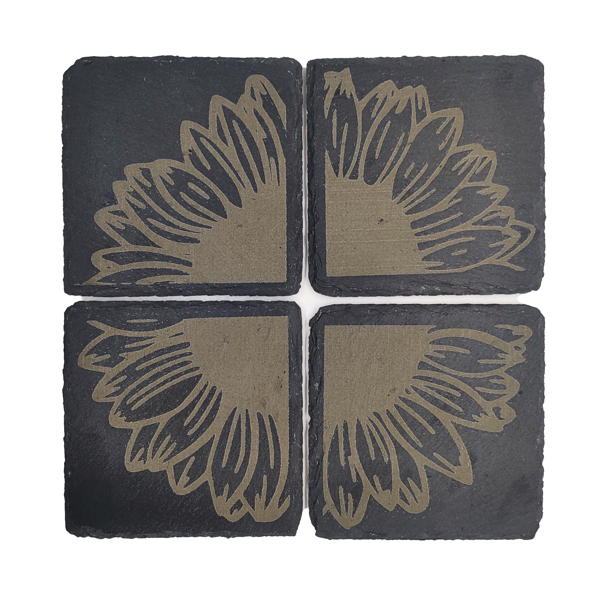 Sunflower Slate Coasters (4 pcs.)
