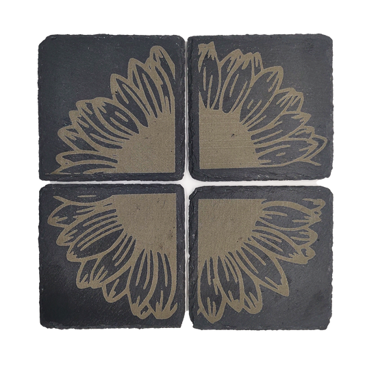 Sunflower Slate Coasters (4 pcs.)