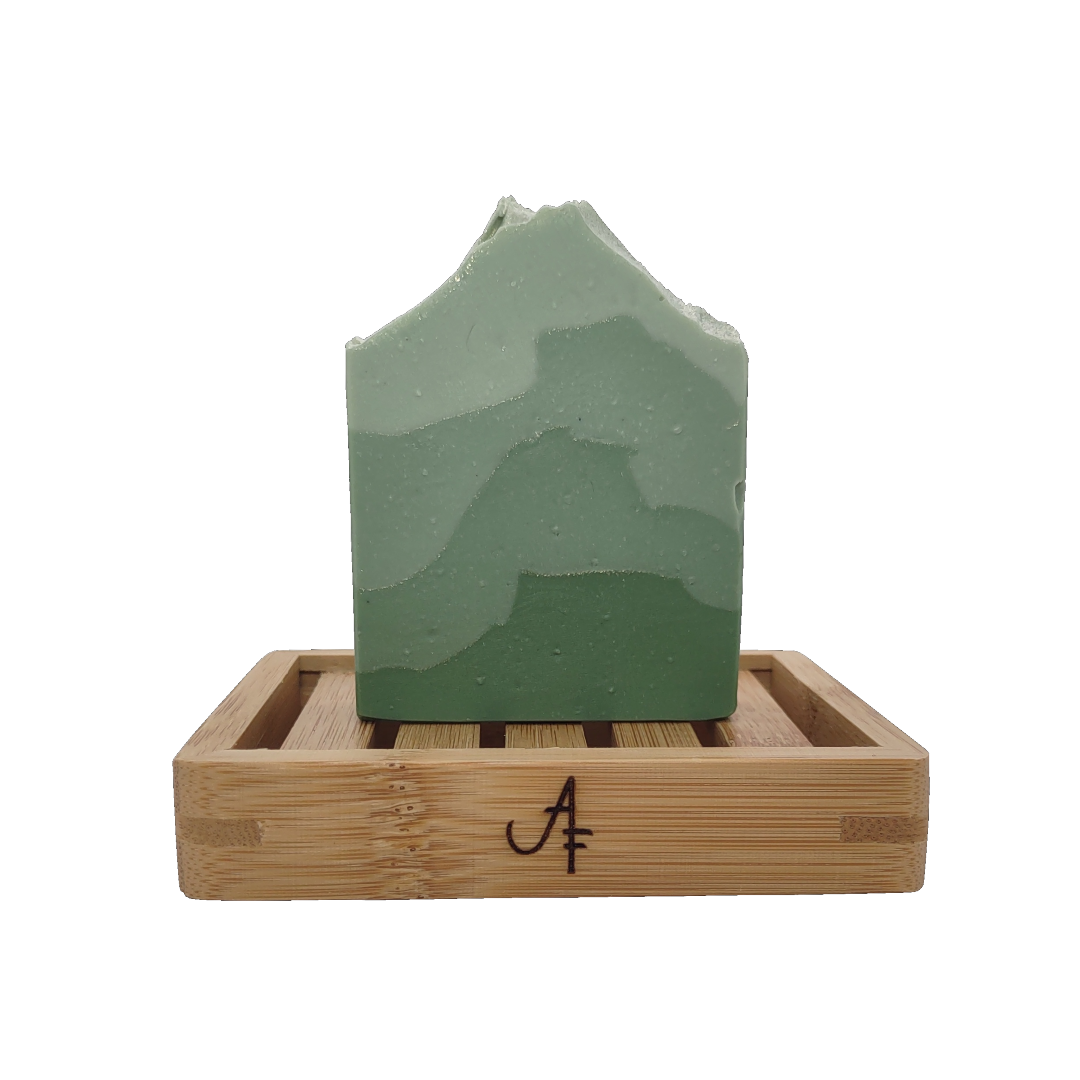 Soap and Bamboo Dish - Evergreen Winter Mountain