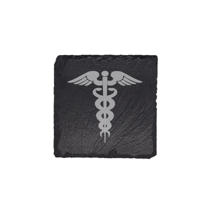 Medical Design Slate Coasters: Celebrate the Art of Healing with Style! (4 pcs)