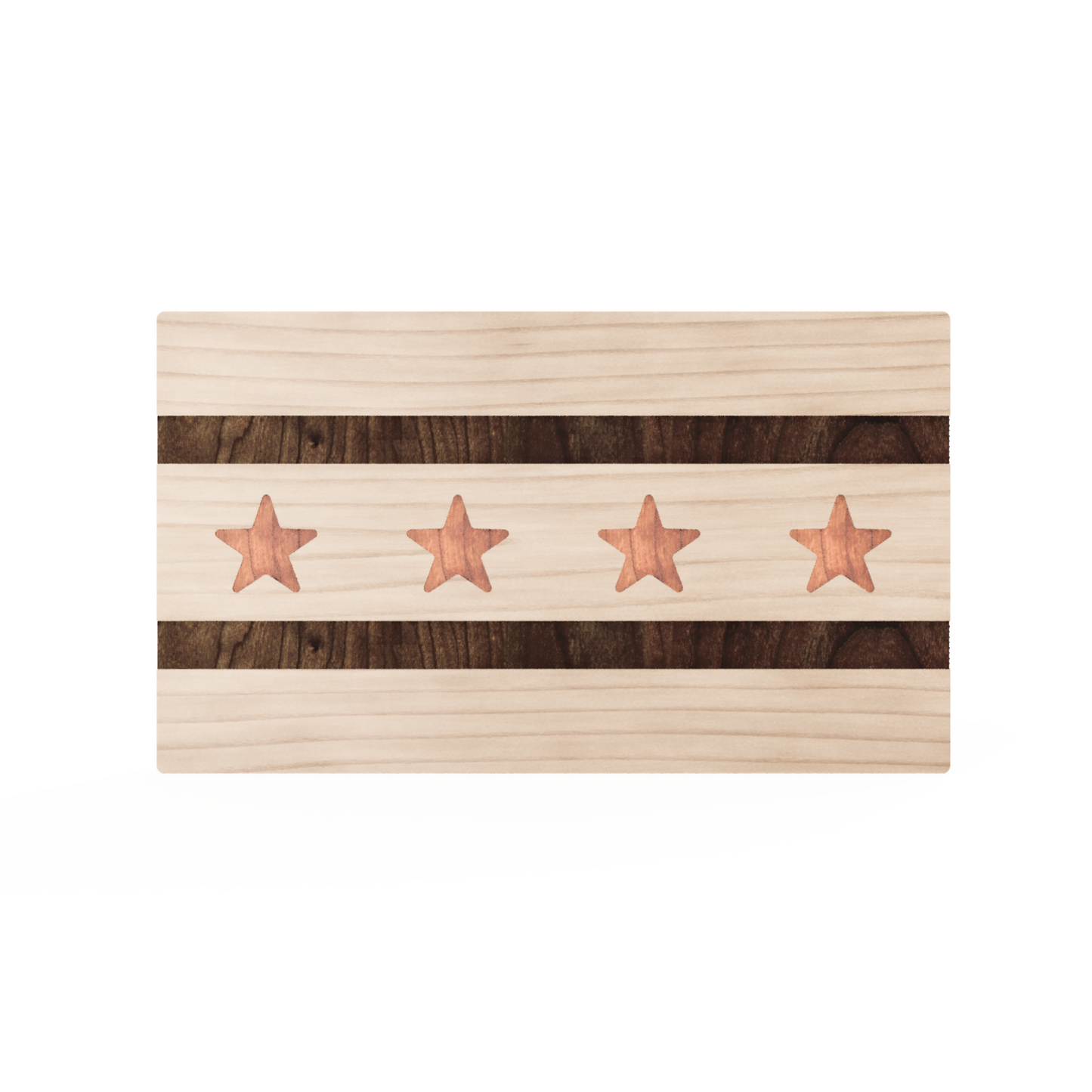 Maple Chicago Flag Cutting Board