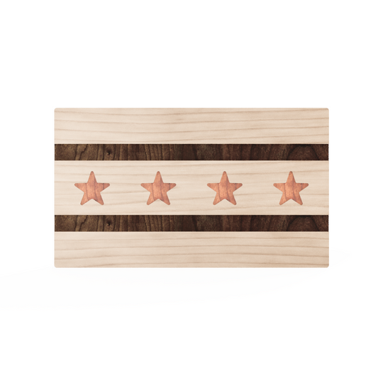 Maple Chicago Flag Cutting Board