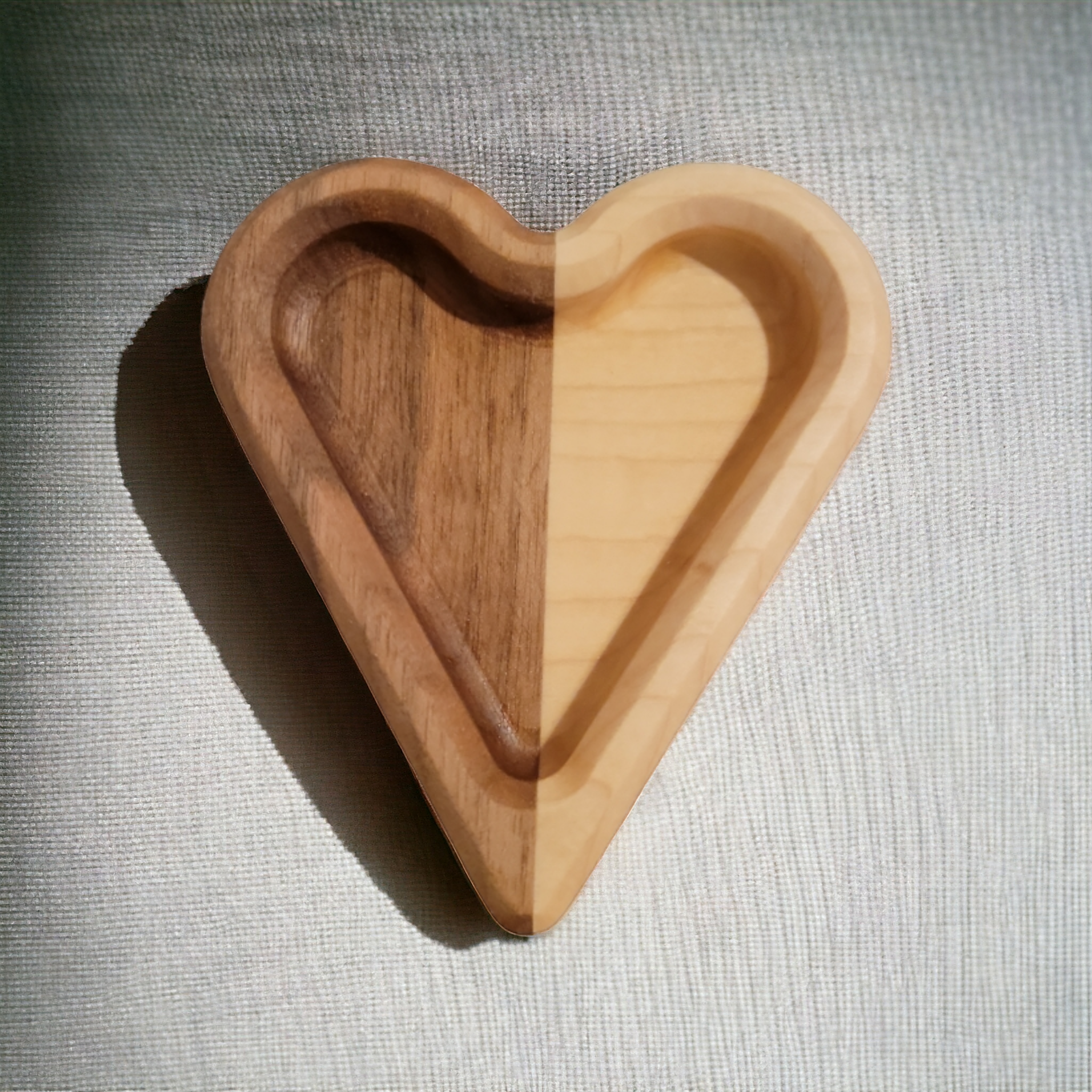 Two Hearts Ring Dish || Walnut and Maple
