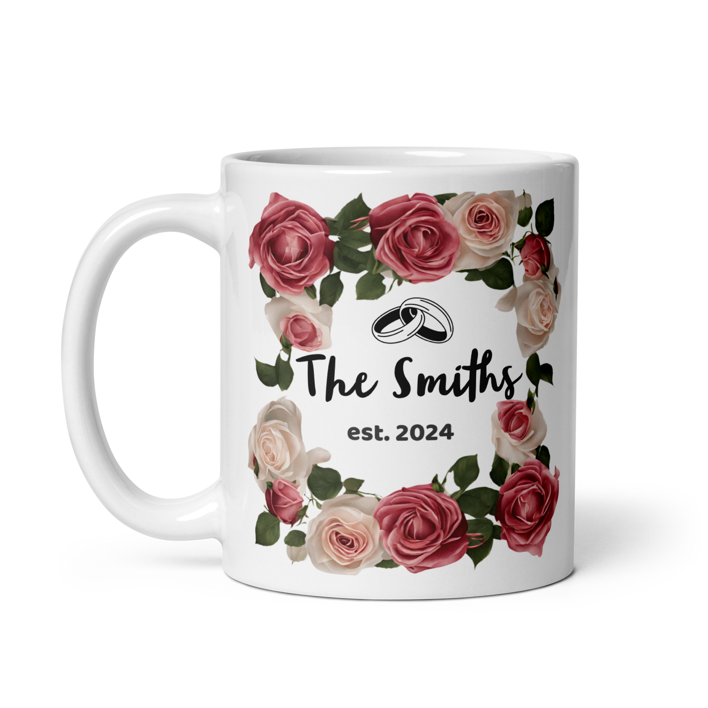 Wedding Mug with Name and Date - 11 oz. Ceramic Mug