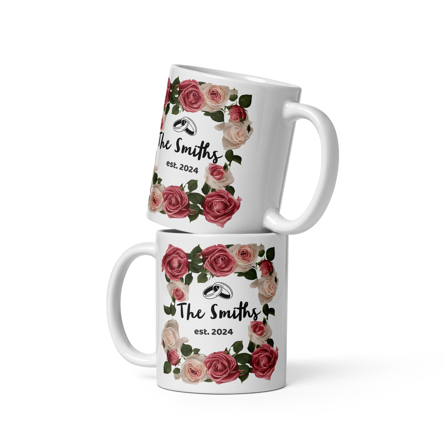 Wedding Mug with Name and Date - 11 oz. Ceramic Mug