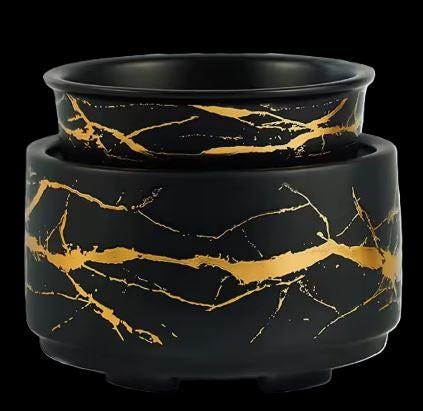 Black & Gold Electric Wax Melt Warmer with On/Off Switch