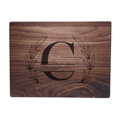 Personalized Monogram Walnut Cutting Board C