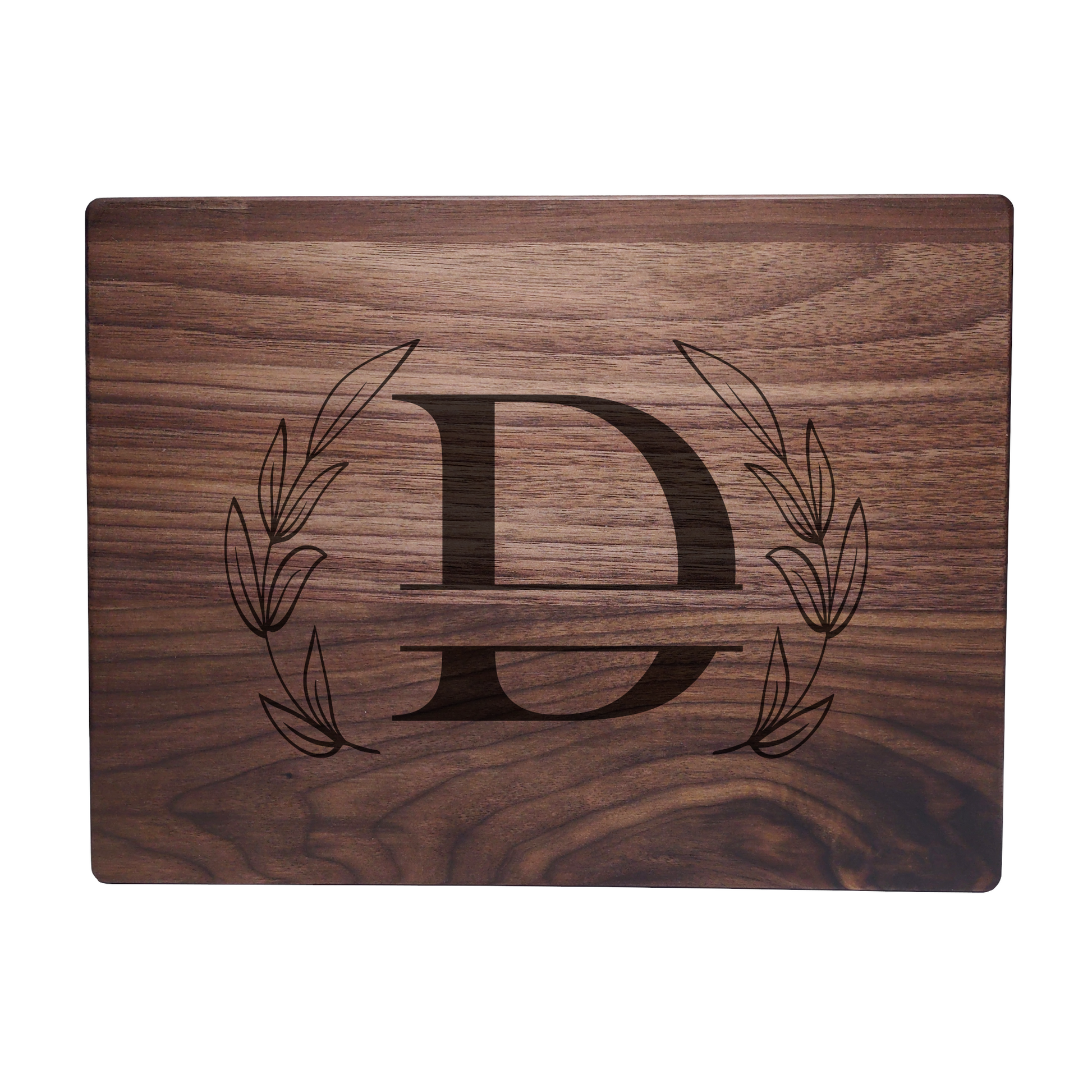 Personalized Monogram Walnut Cutting Board D
