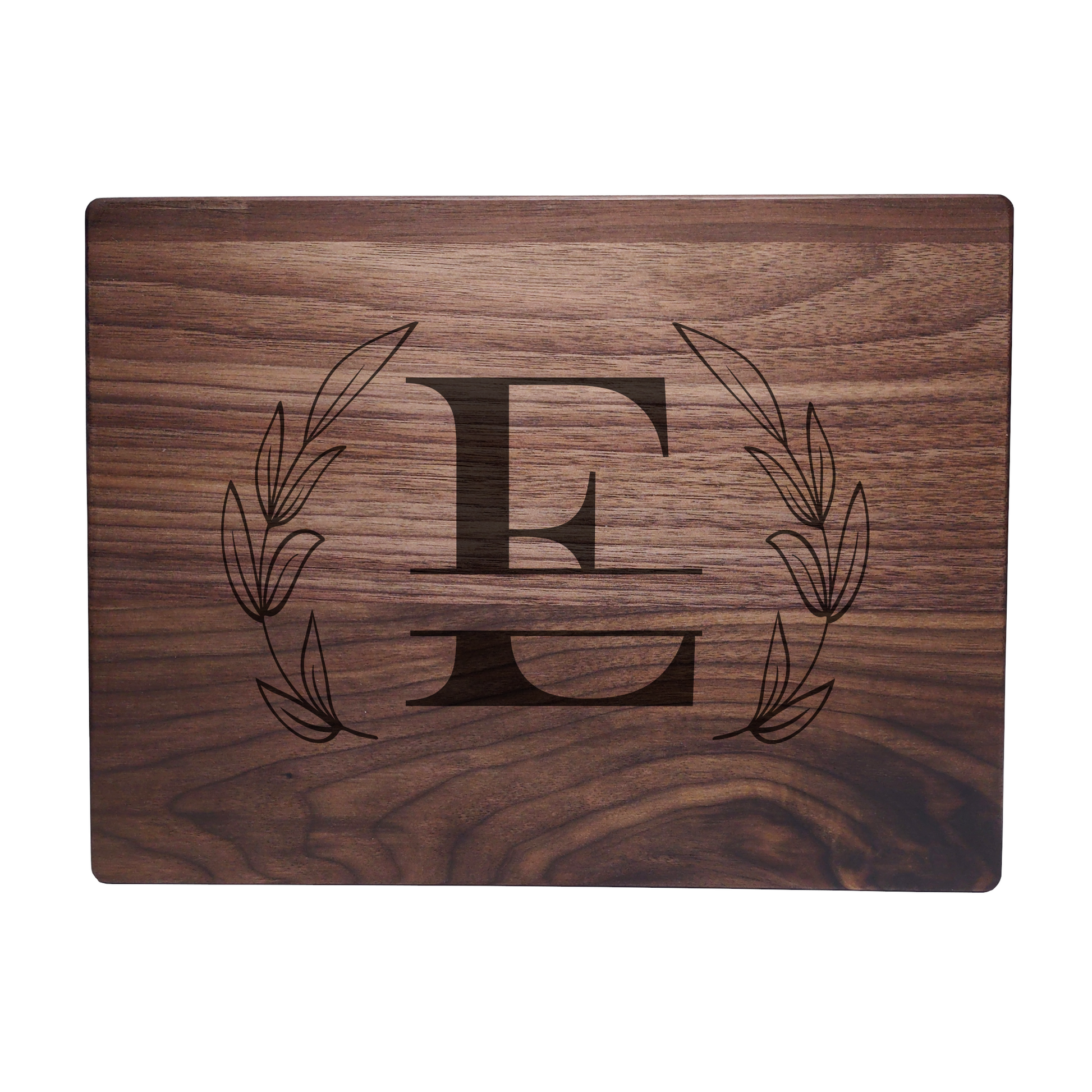 Personalized Monogram Walnut Cutting Board E