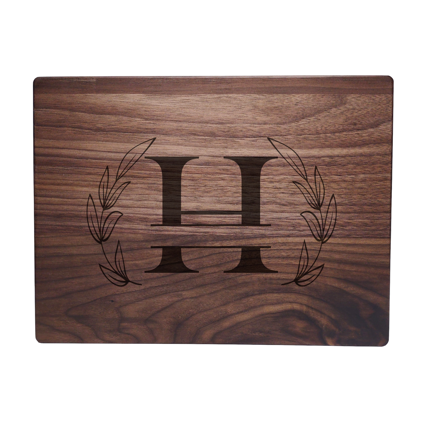Personalized Monogram Walnut Cutting Board H