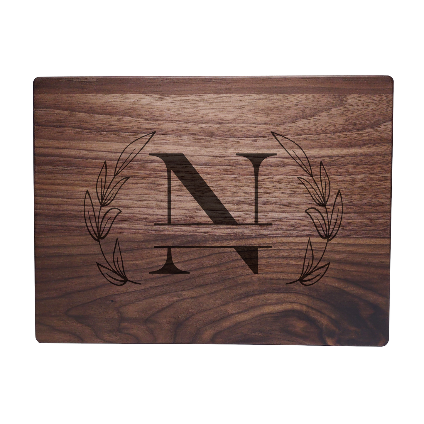 Personalized Monogram Walnut Cutting Board N