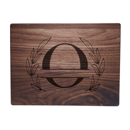 Personalized Monogram Walnut Cutting Board O