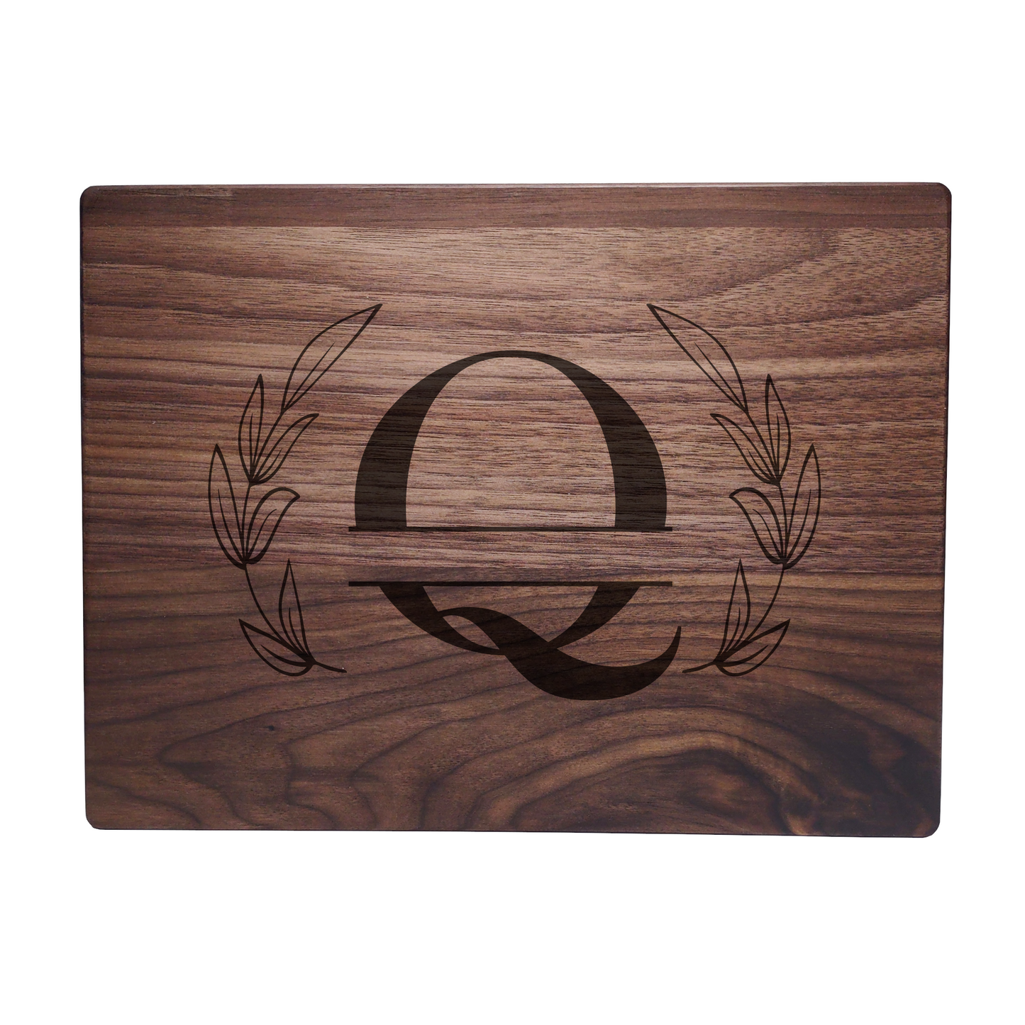 Personalized Monogram Walnut Cutting Board Q
