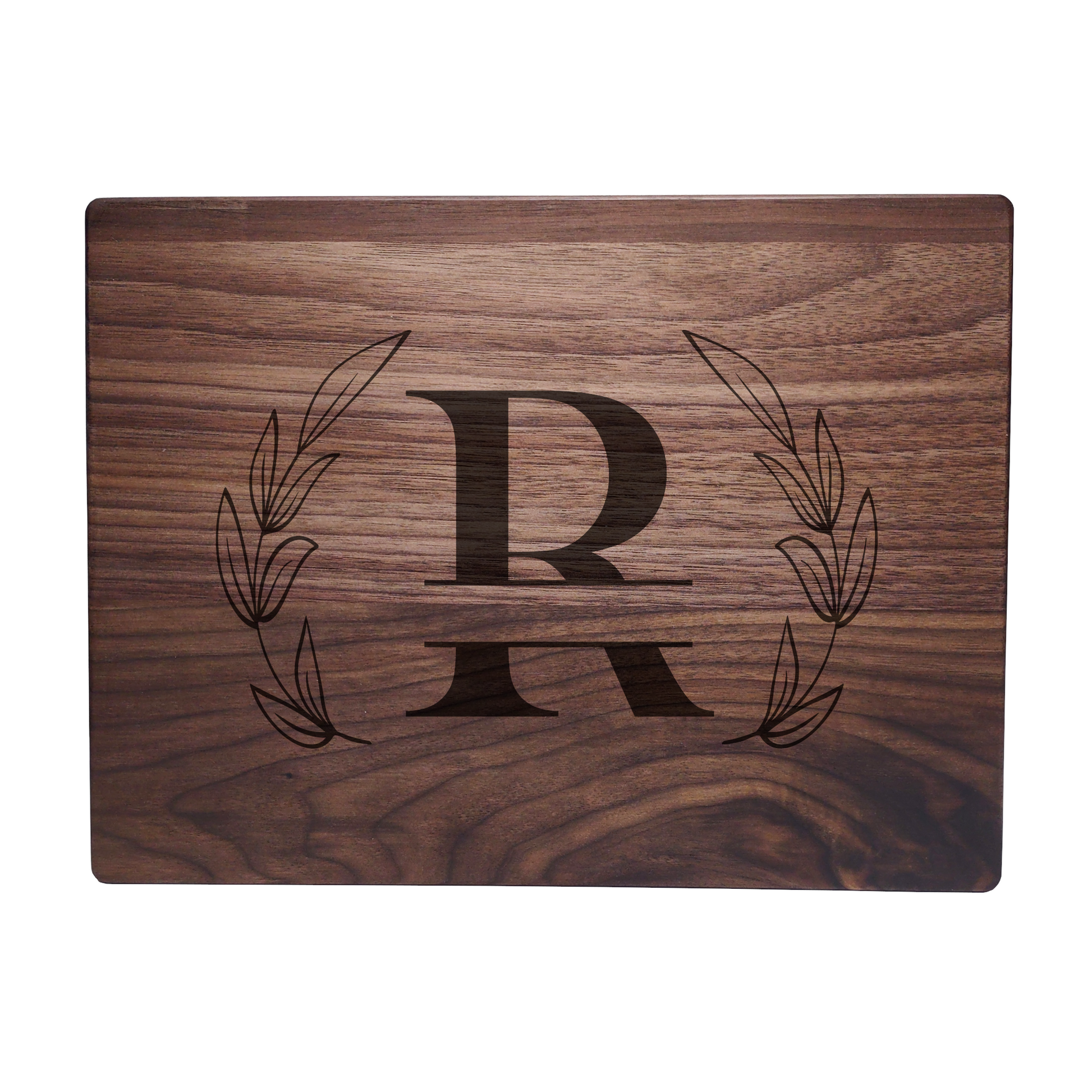 Personalized Monogram Walnut Cutting Board R