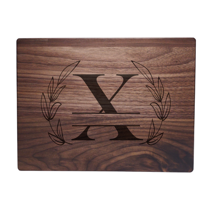 Personalized Monogram Walnut Cutting Board X