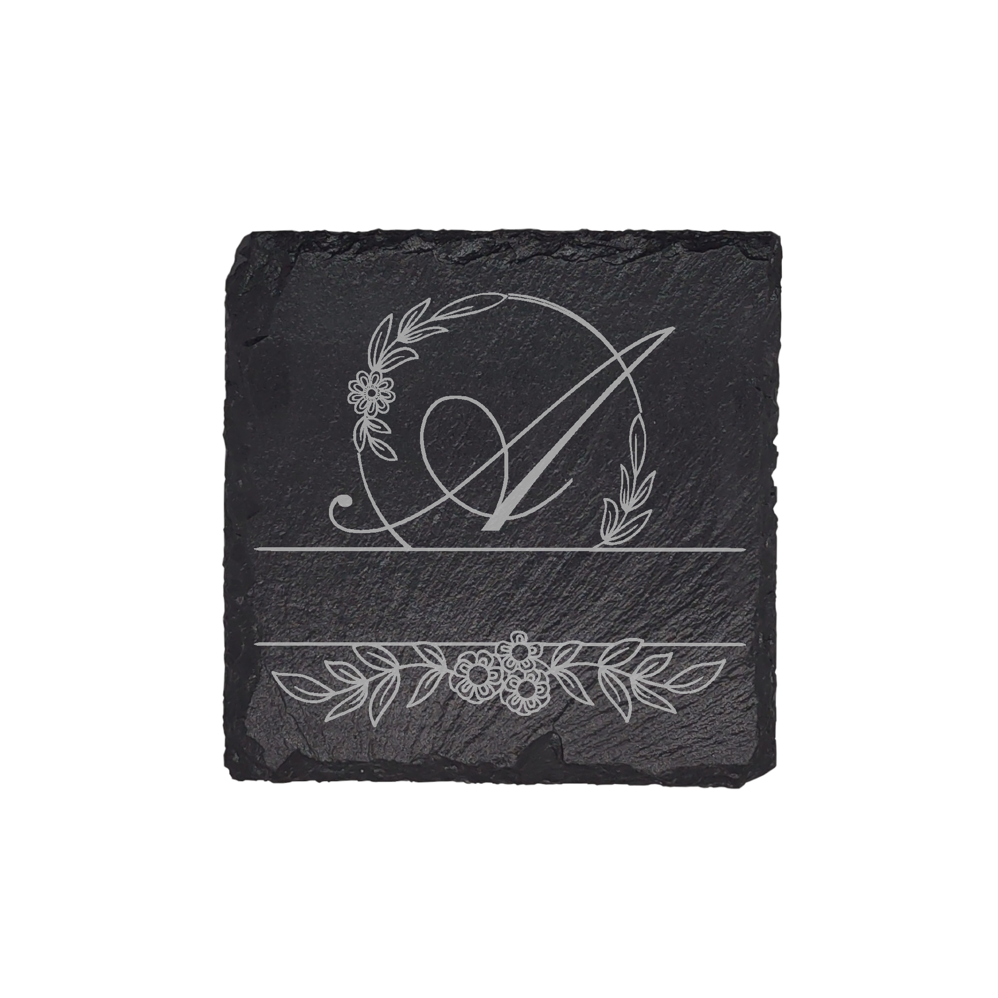 Personalized Monogram Slate Coaster (4 pcs.) A