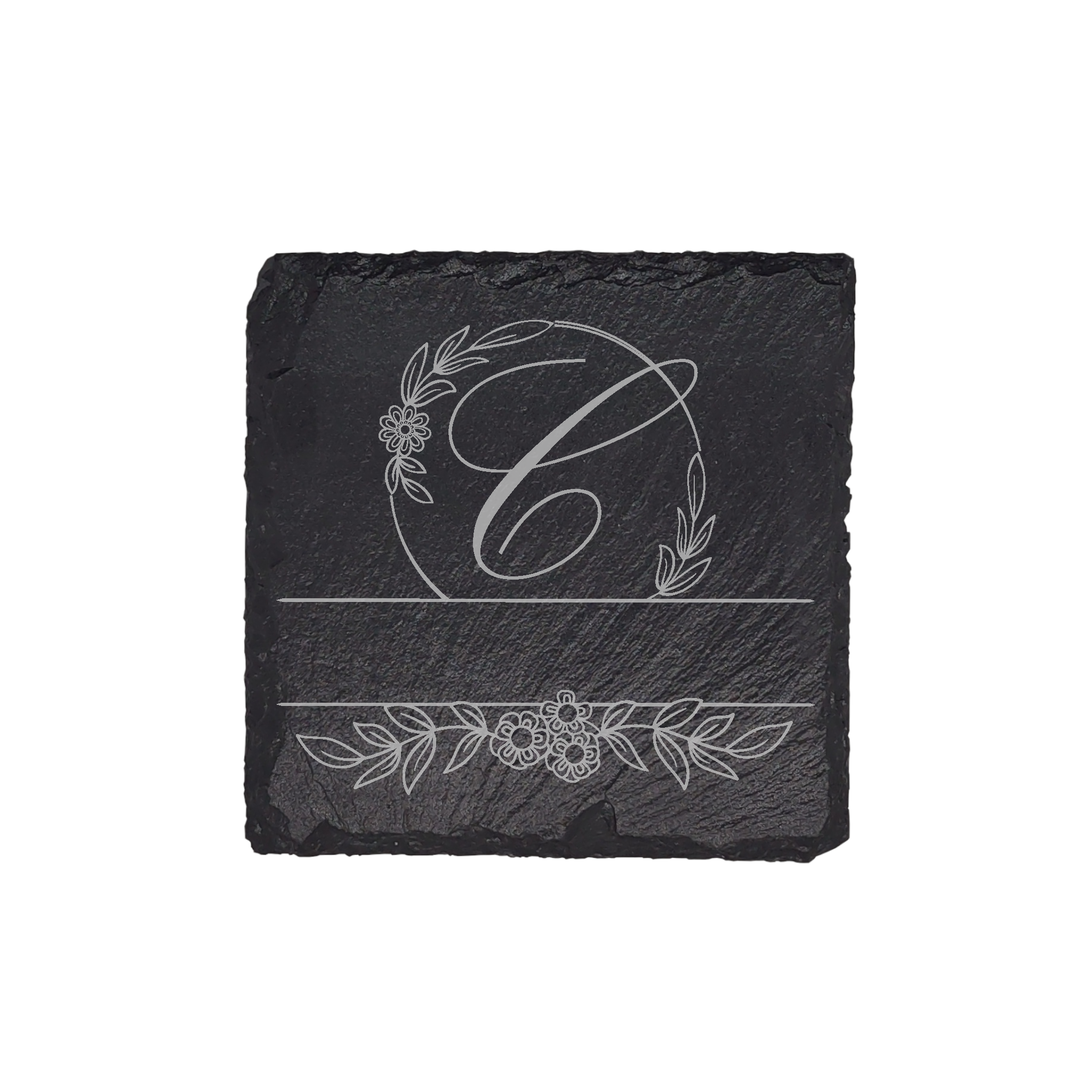 Personalized Monogram Slate Coaster (4 pcs.) C