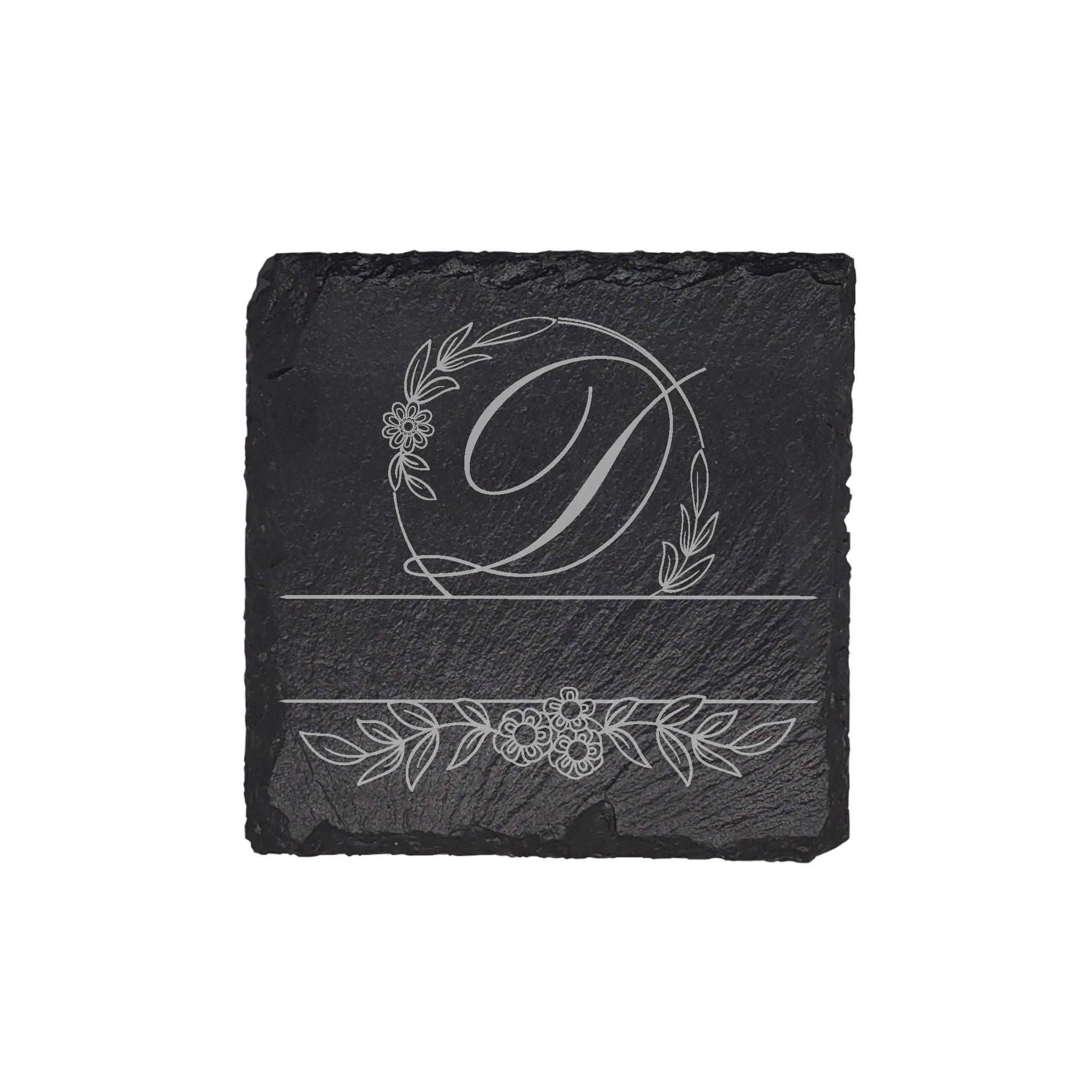 Personalized Monogram Slate Coaster (4 pcs.) D