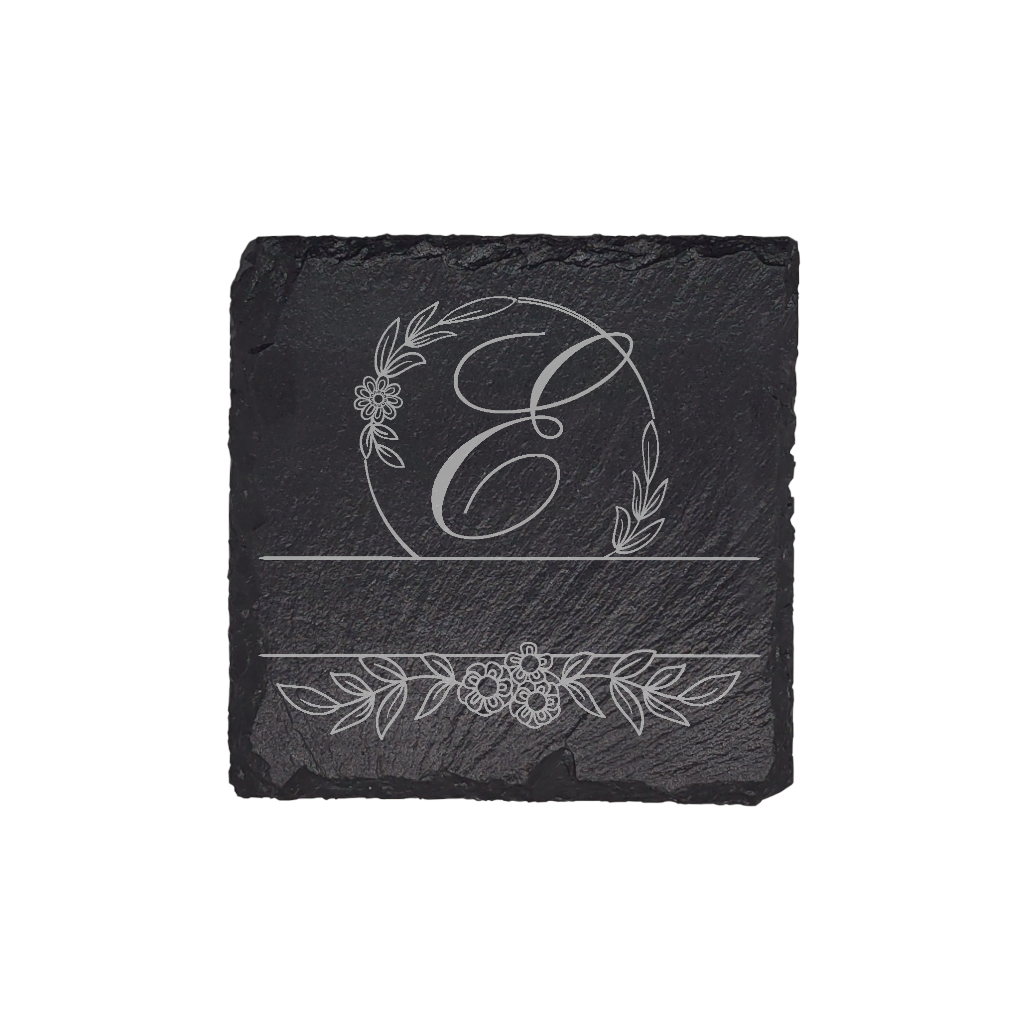 Personalized Monogram Slate Coaster (4 pcs.) E