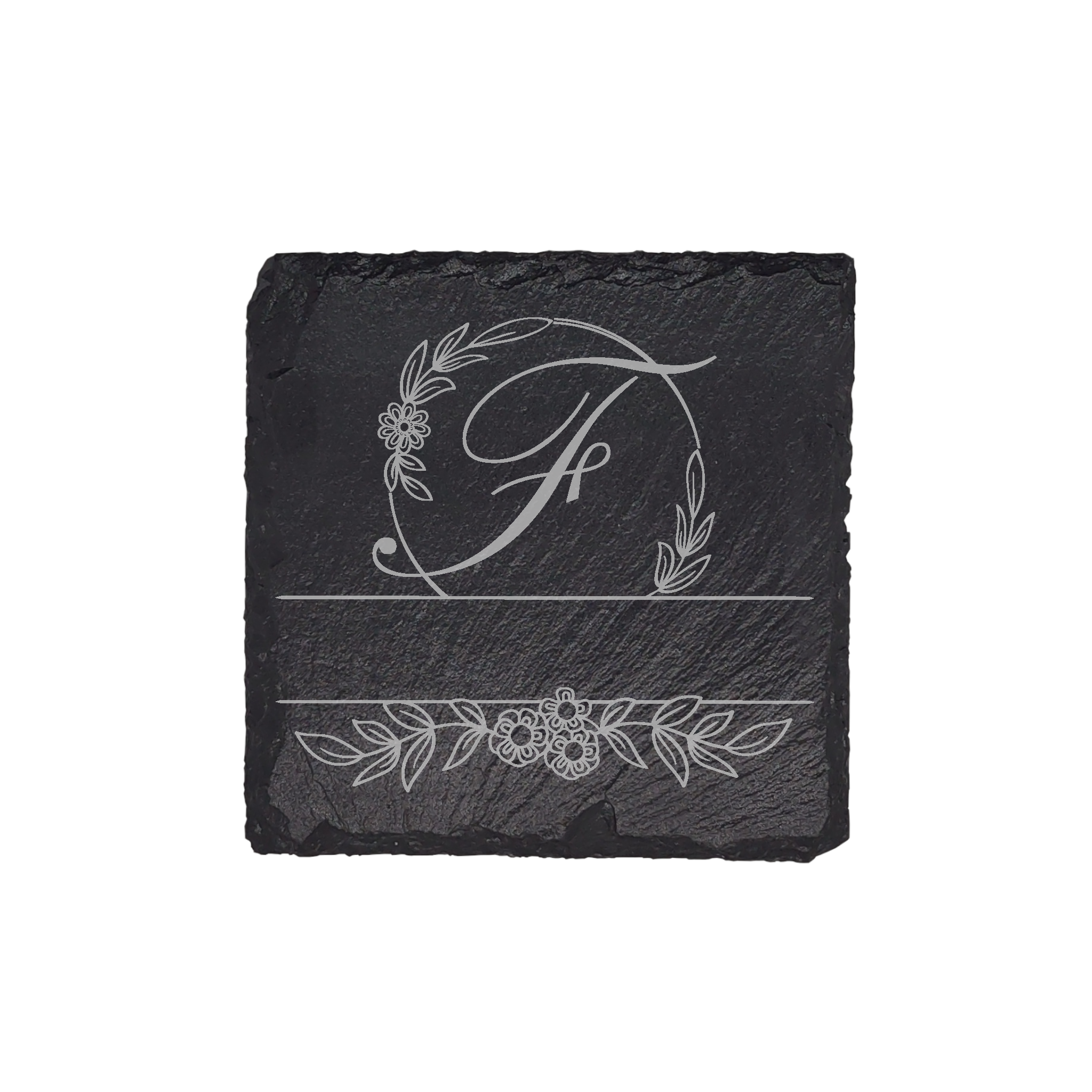 Personalized Monogram Slate Coaster (4 pcs.) F