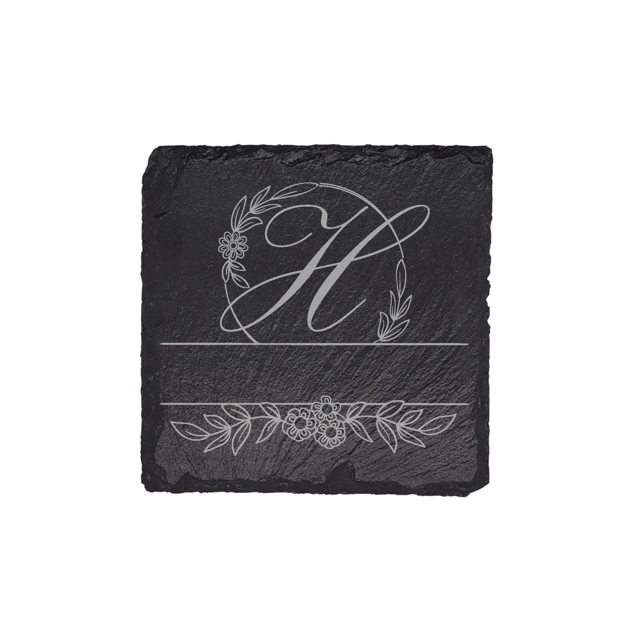 Personalized Monogram Slate Coaster (4 pcs.) H