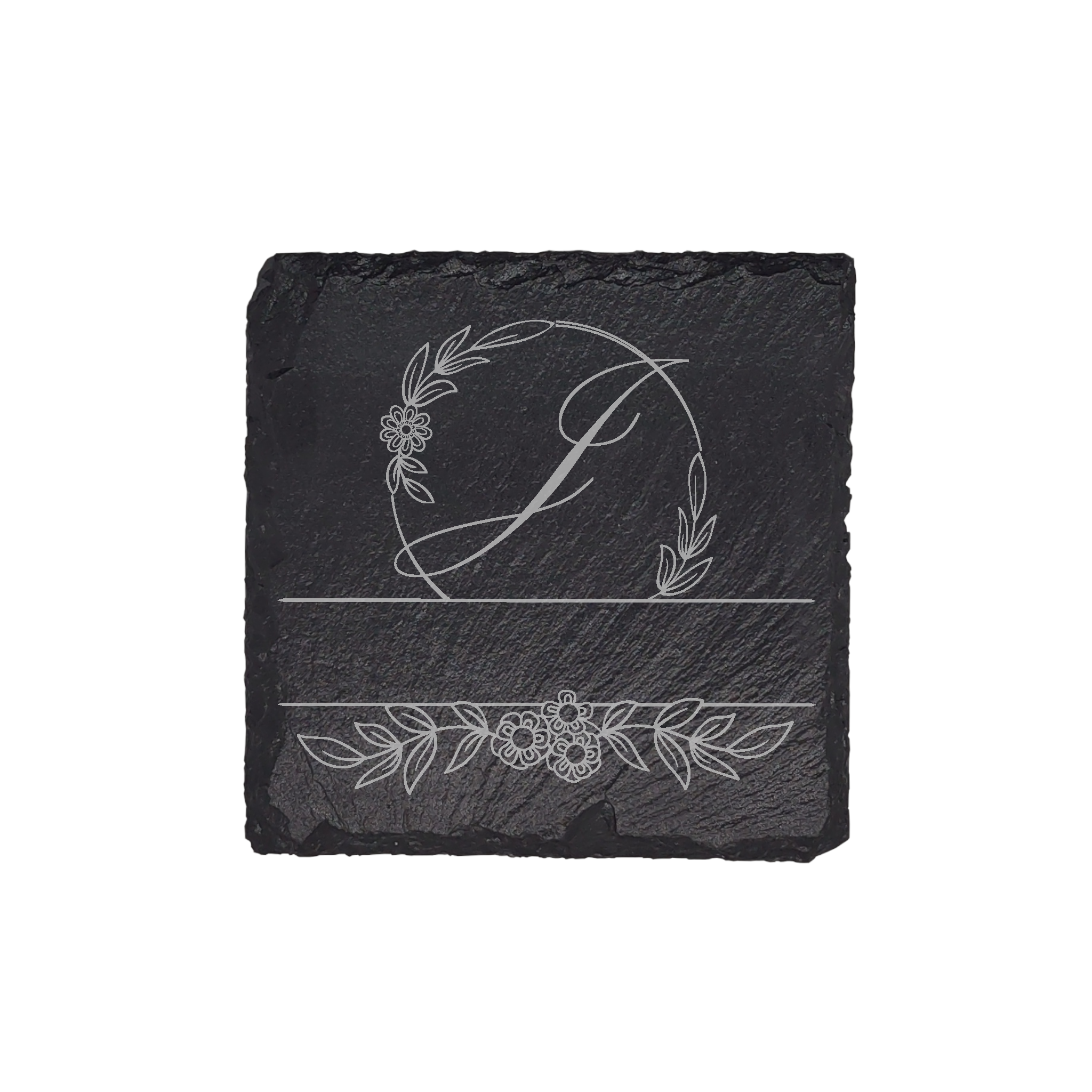 Personalized Monogram Slate Coaster (4 pcs.) J