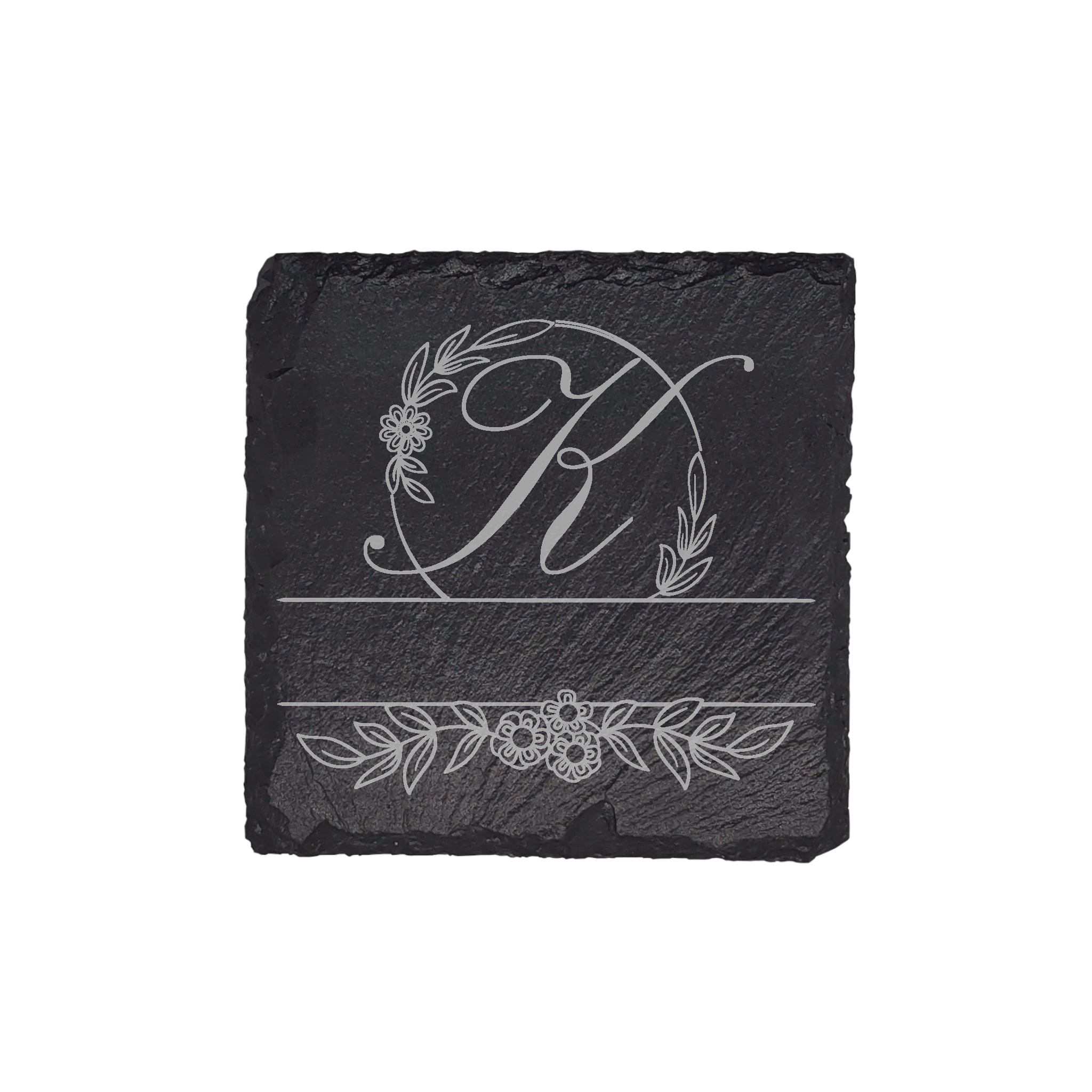 Personalized Monogram Slate Coaster (4 pcs.) K