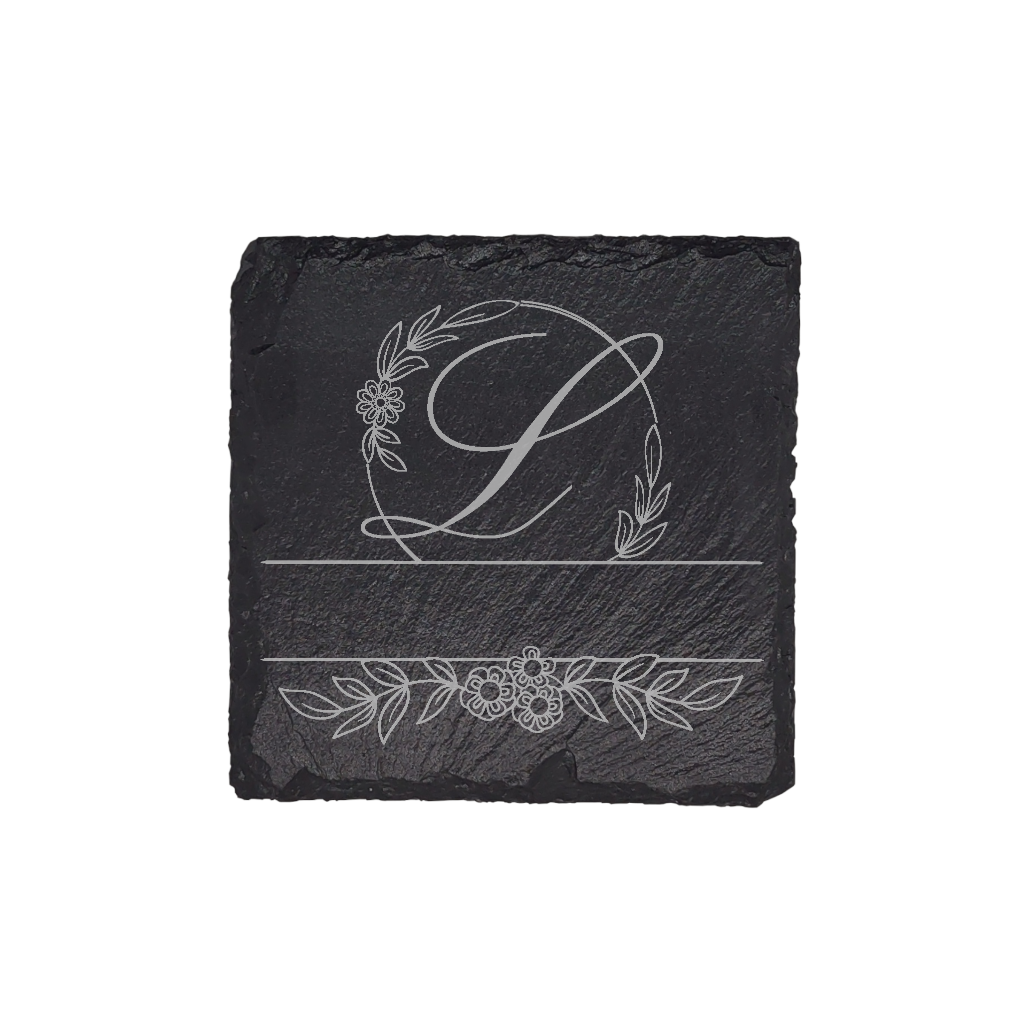 Personalized Monogram Slate Coaster (4 pcs.) L