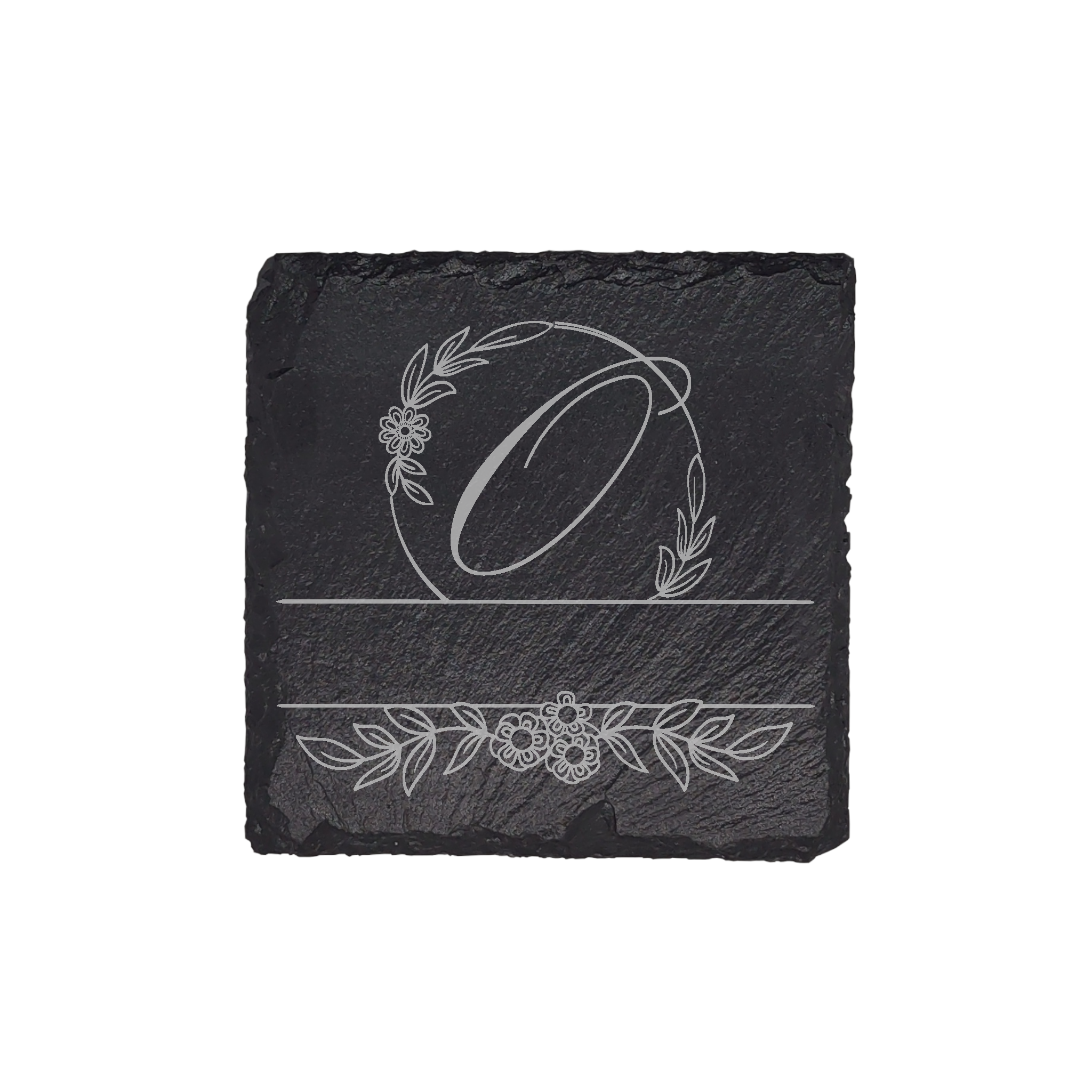 Personalized Monogram Slate Coaster (4 pcs.) O