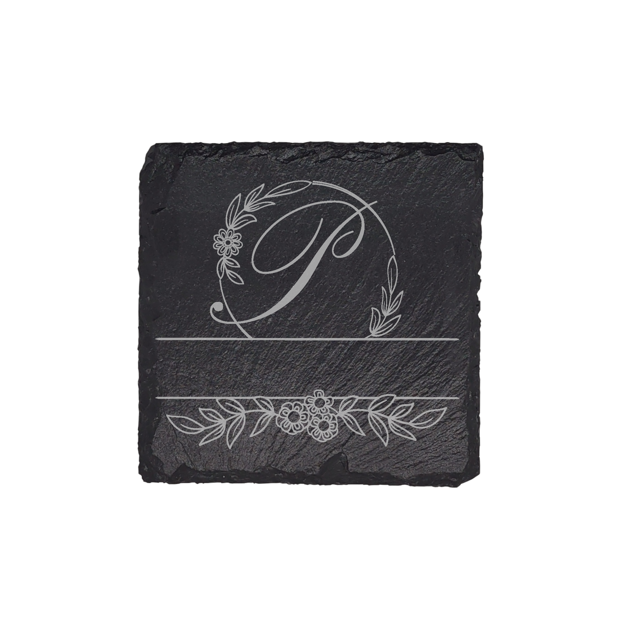 Personalized Monogram Slate Coaster (4 pcs.) P