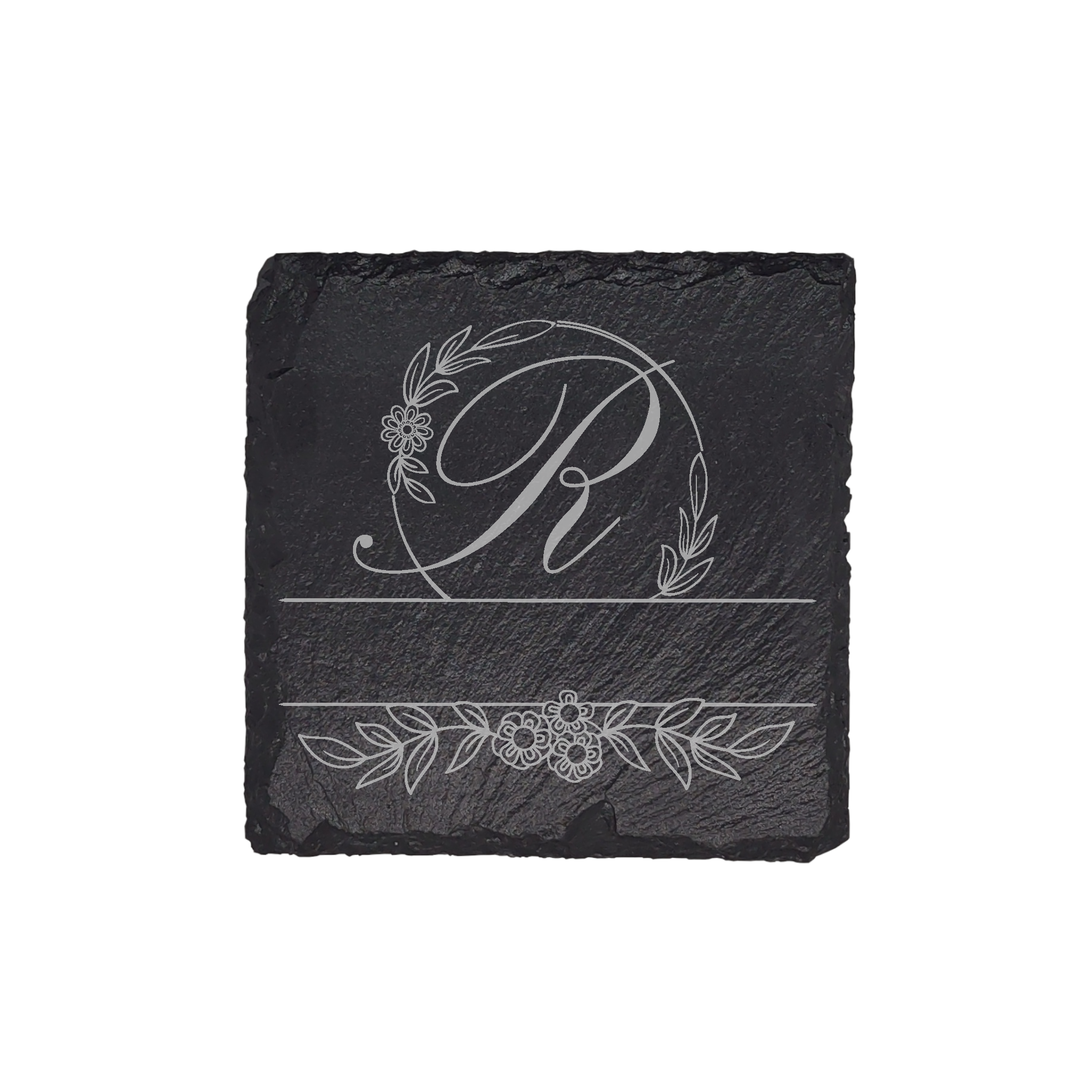 Personalized Monogram Slate Coaster (4 pcs.) R