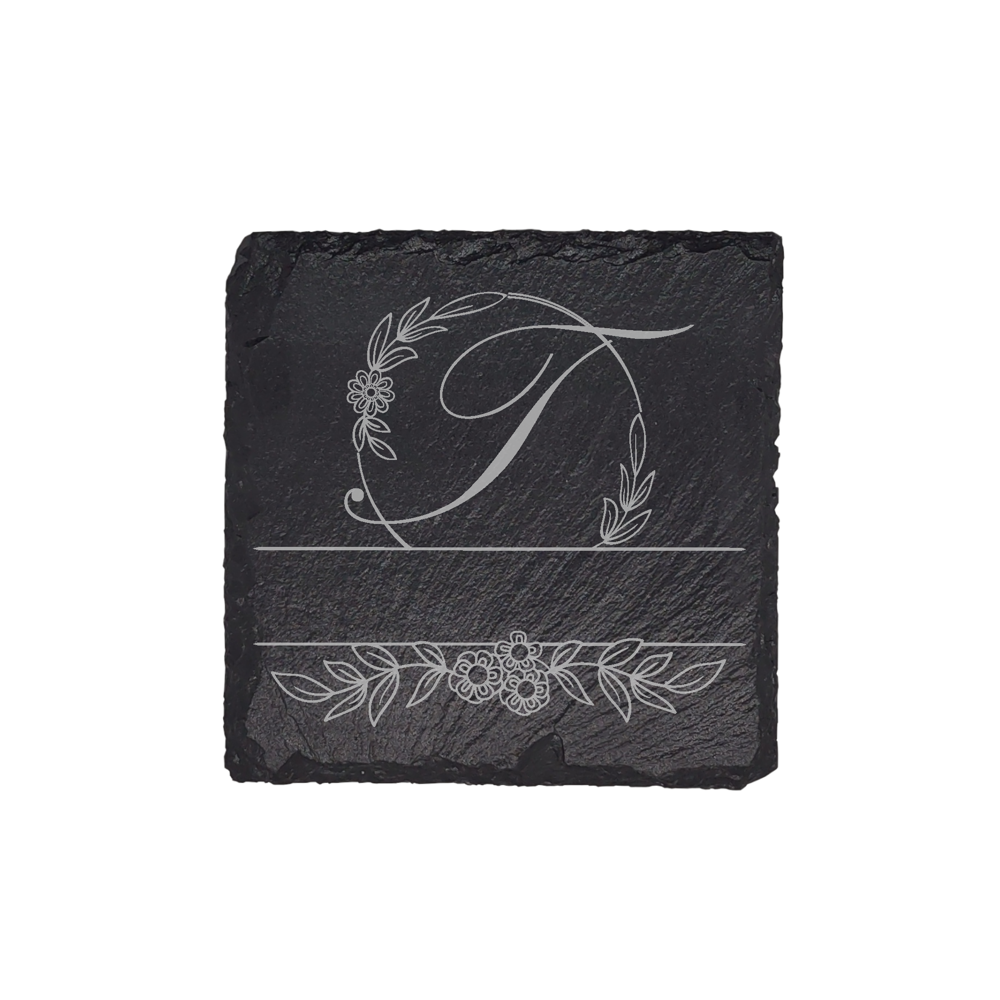 Personalized Monogram Slate Coaster (4 pcs.) T