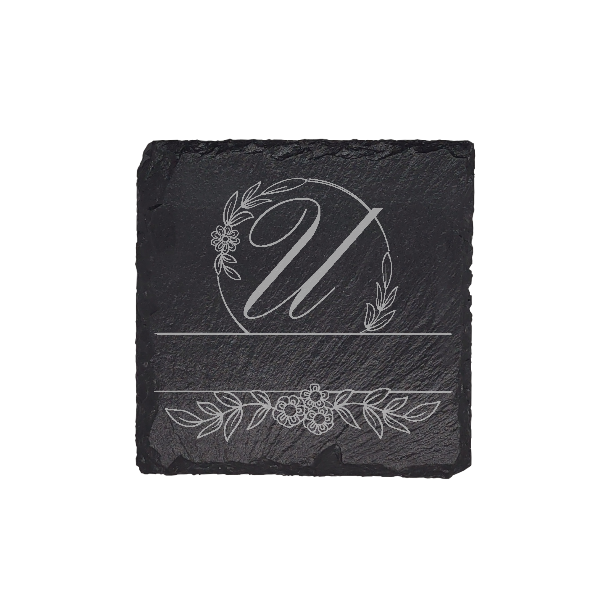 Personalized Monogram Slate Coaster (4 pcs.) U