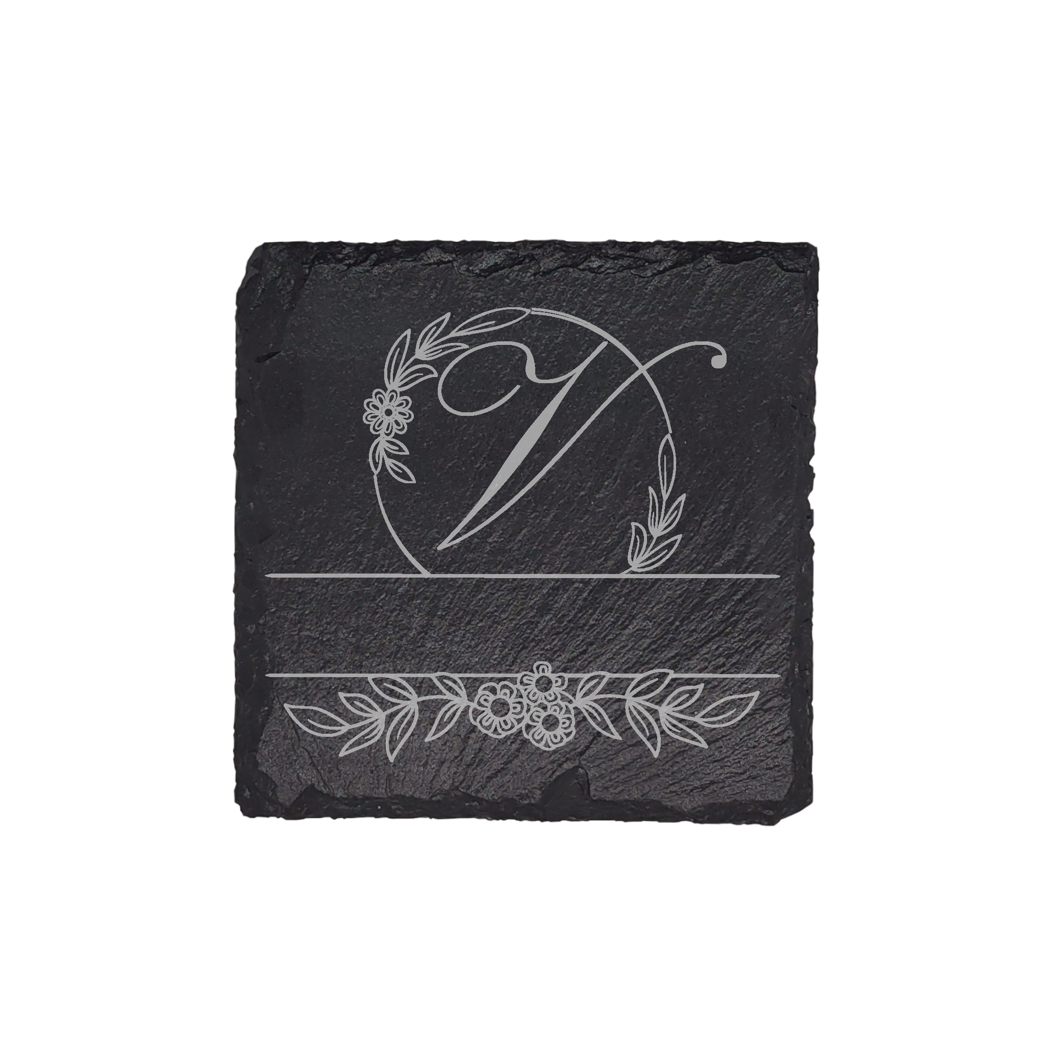 Personalized Monogram Slate Coaster (4 pcs.) V