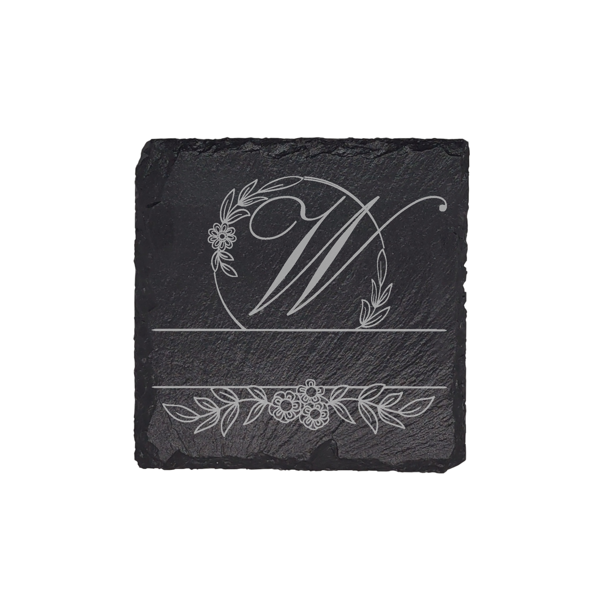 Personalized Monogram Slate Coaster (4 pcs.) W