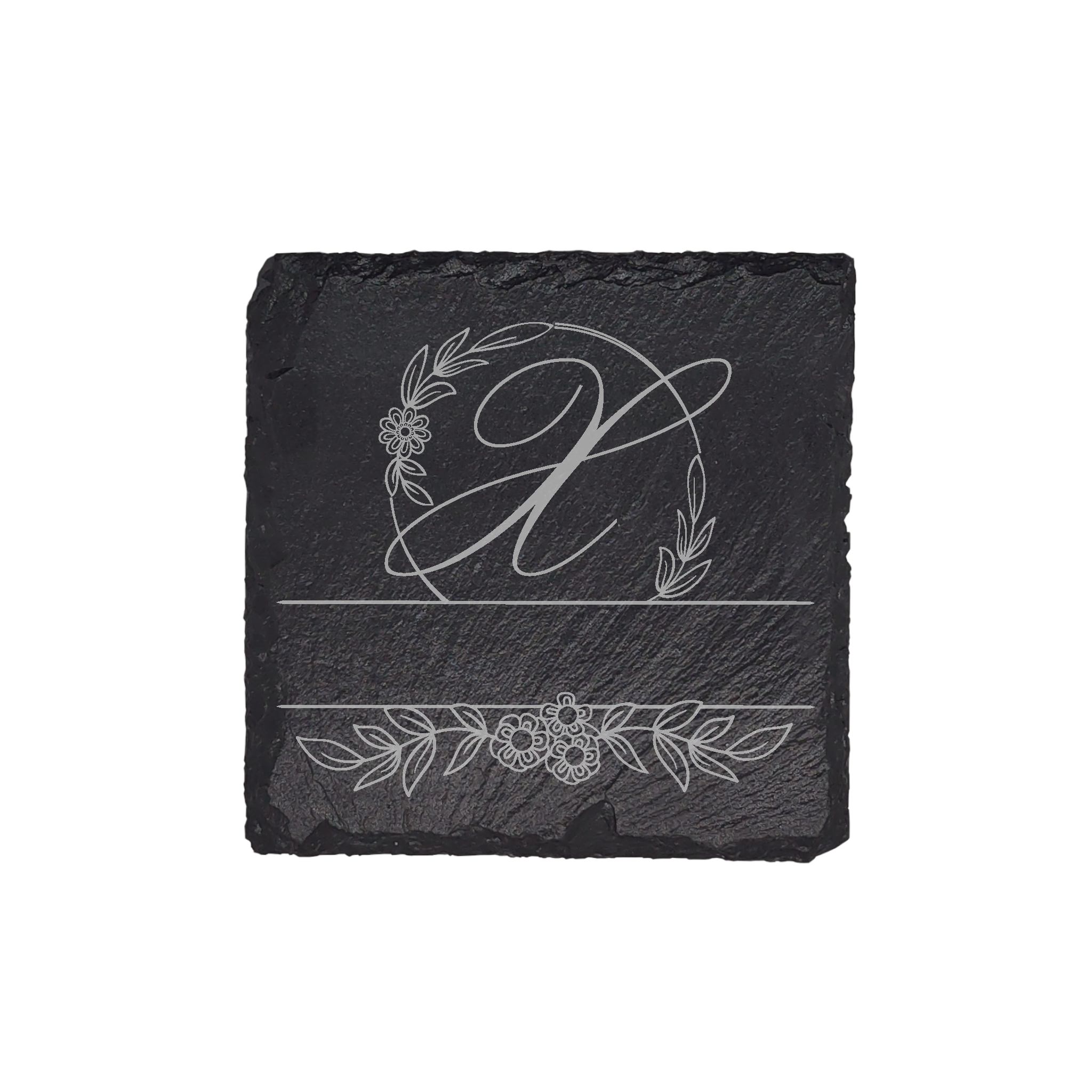 Personalized Monogram Slate Coaster (4 pcs.) X