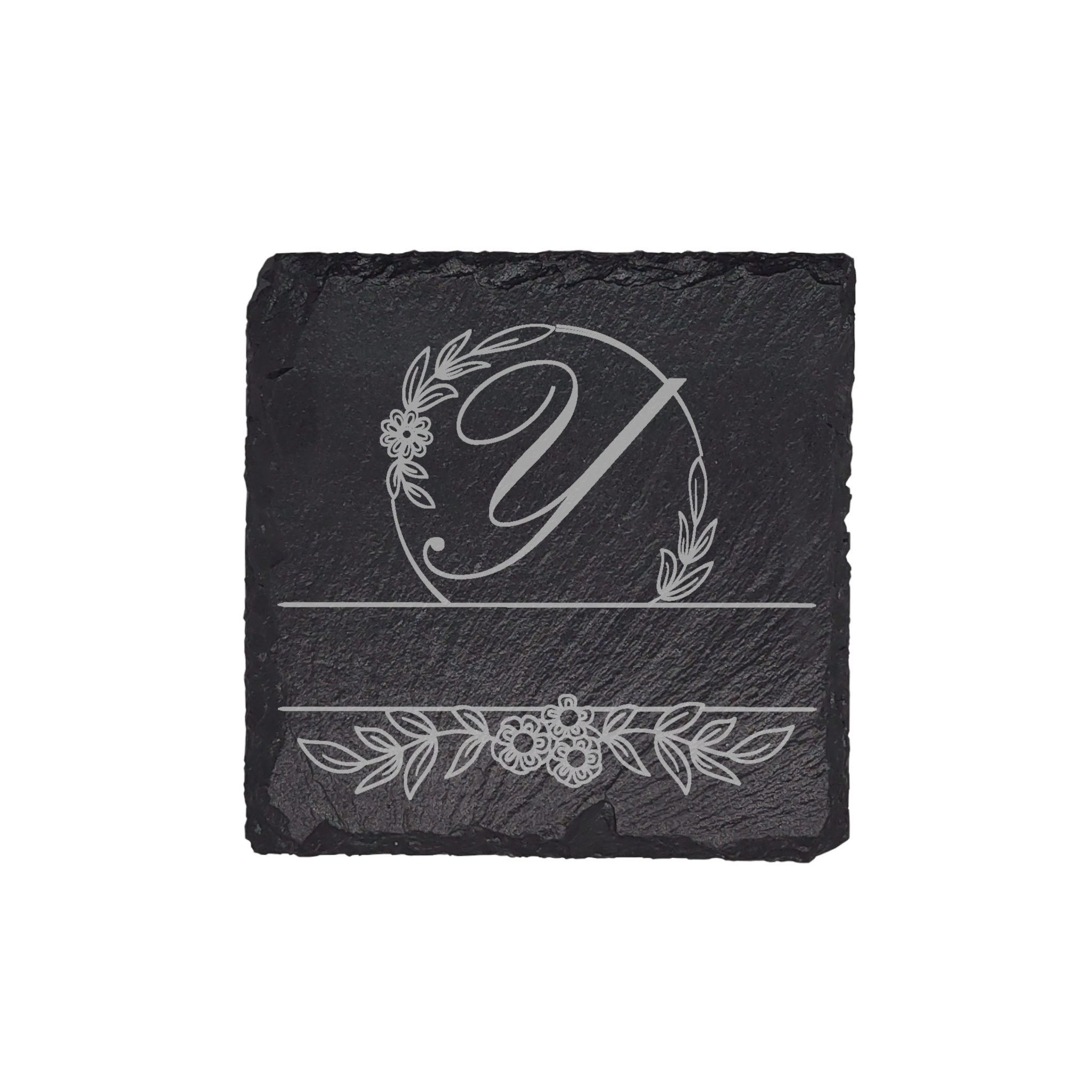 Personalized Monogram Slate Coaster (4 pcs.) Y