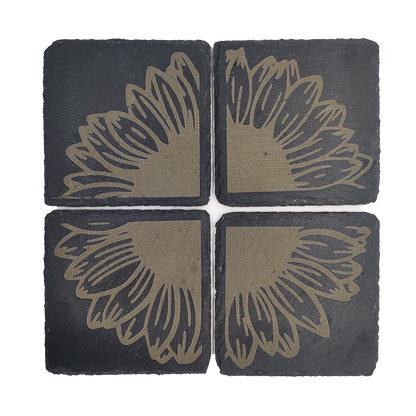 Sunflower Slate Coasters (4 pcs.)