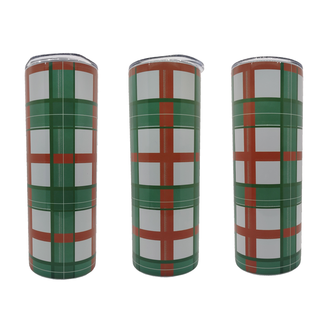 Red and Green Plaid 20 oz. Tumbler
